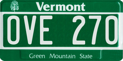 VT license plate OVE270