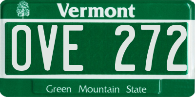 VT license plate OVE272