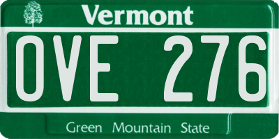 VT license plate OVE276
