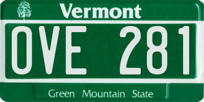 VT license plate OVE281