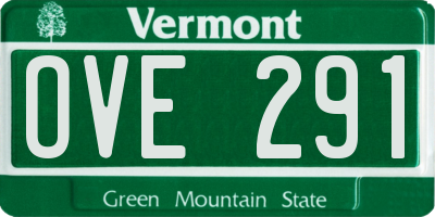 VT license plate OVE291