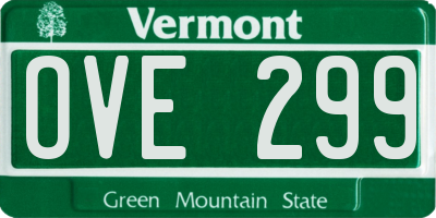 VT license plate OVE299