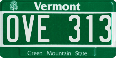 VT license plate OVE313