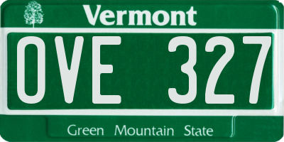 VT license plate OVE327