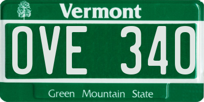 VT license plate OVE340