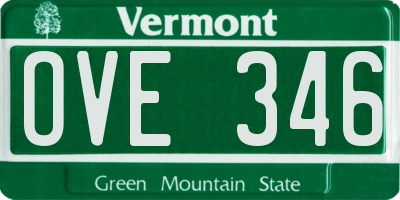 VT license plate OVE346