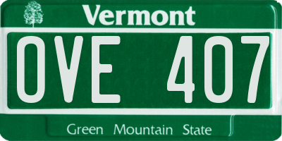 VT license plate OVE407
