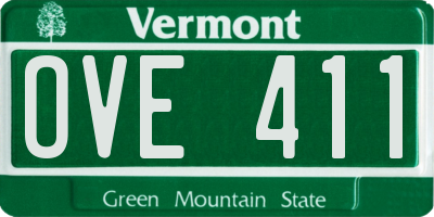 VT license plate OVE411