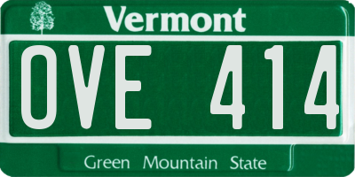 VT license plate OVE414