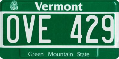 VT license plate OVE429