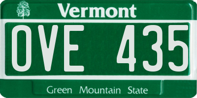 VT license plate OVE435