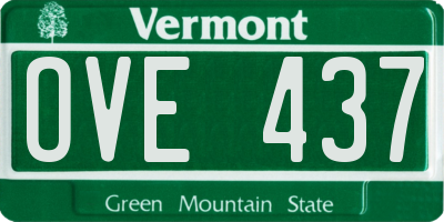 VT license plate OVE437
