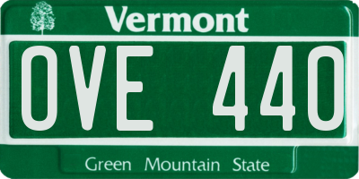 VT license plate OVE440
