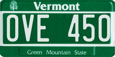VT license plate OVE450