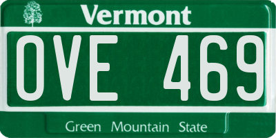 VT license plate OVE469