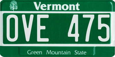 VT license plate OVE475