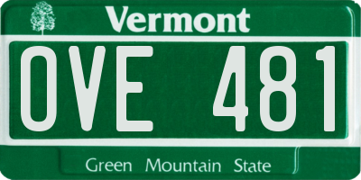 VT license plate OVE481