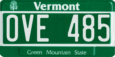 VT license plate OVE485