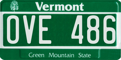 VT license plate OVE486
