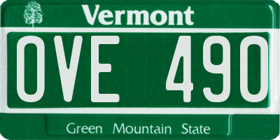 VT license plate OVE490