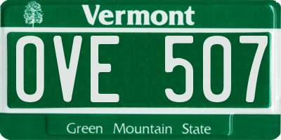 VT license plate OVE507