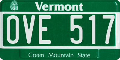 VT license plate OVE517