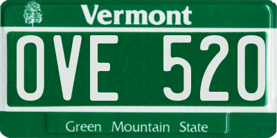 VT license plate OVE520