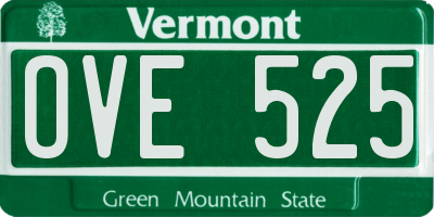 VT license plate OVE525