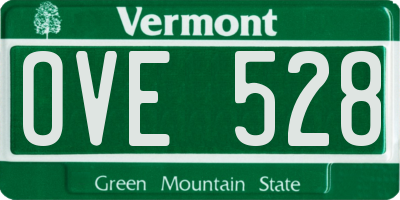 VT license plate OVE528