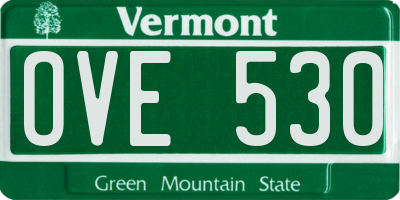 VT license plate OVE530