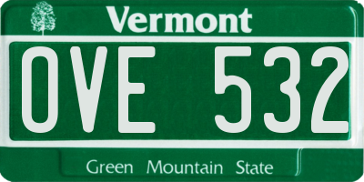 VT license plate OVE532