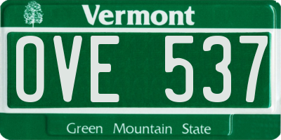 VT license plate OVE537