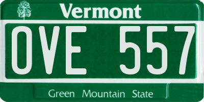 VT license plate OVE557