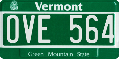 VT license plate OVE564