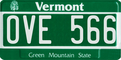 VT license plate OVE566