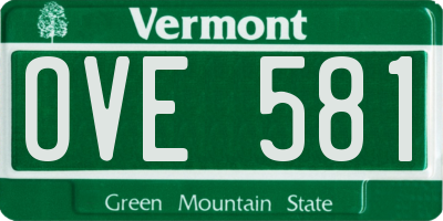 VT license plate OVE581