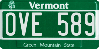 VT license plate OVE589