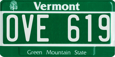 VT license plate OVE619