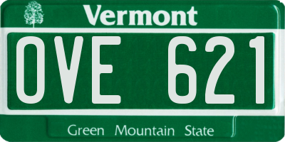 VT license plate OVE621