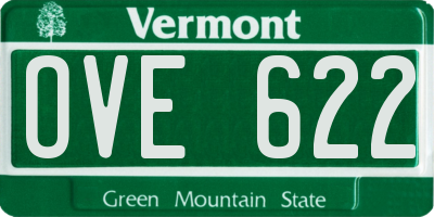 VT license plate OVE622