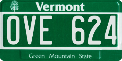 VT license plate OVE624