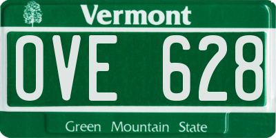 VT license plate OVE628