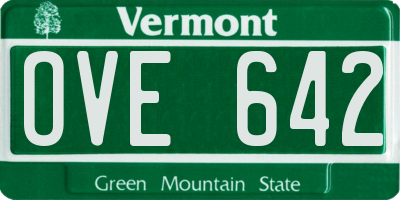 VT license plate OVE642