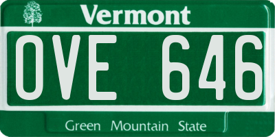 VT license plate OVE646