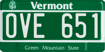 VT license plate OVE651