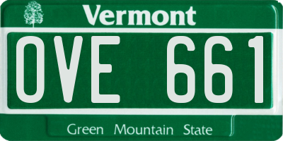VT license plate OVE661