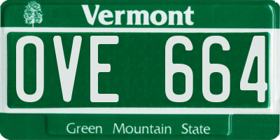 VT license plate OVE664