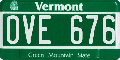 VT license plate OVE676