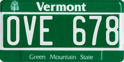 VT license plate OVE678