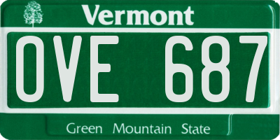 VT license plate OVE687